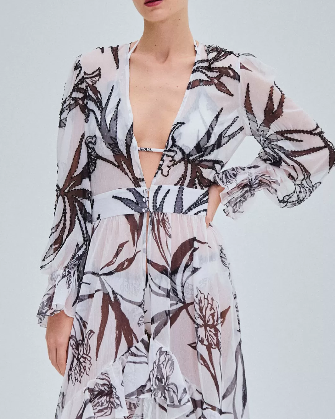 PatBO IRIS MAXI ROBE Offwhite Cheap