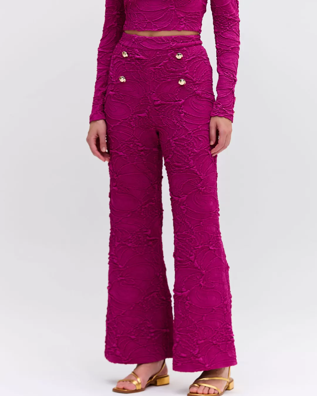 PatBO Jacquard Flare Pants Raspberry Cheap