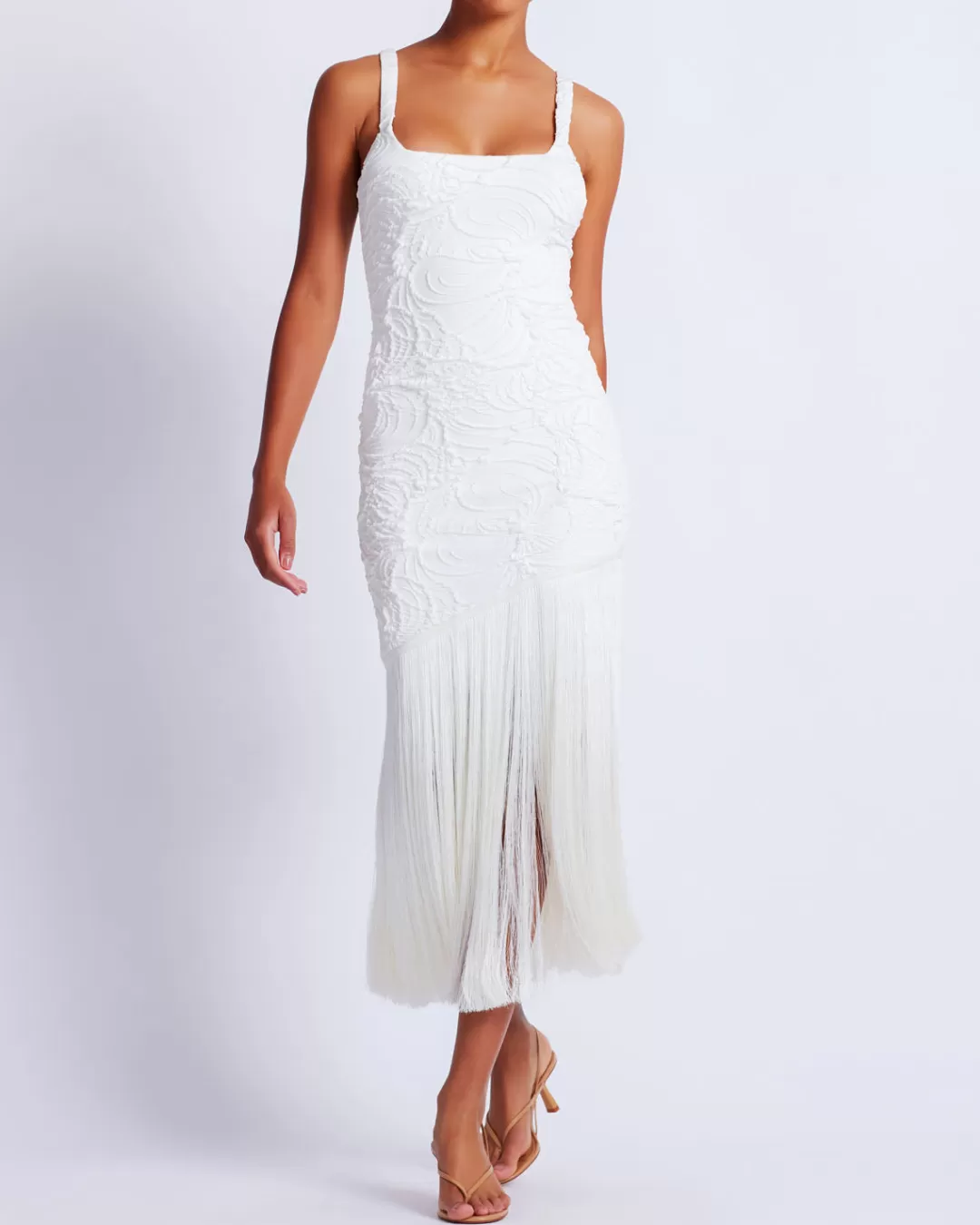 PatBO Jacquard Fringe Maxi Dress (FINAL SALE) White Hot