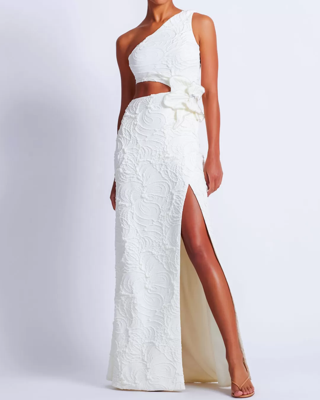PatBO Jacquard Maxi Dress White Flash Sale