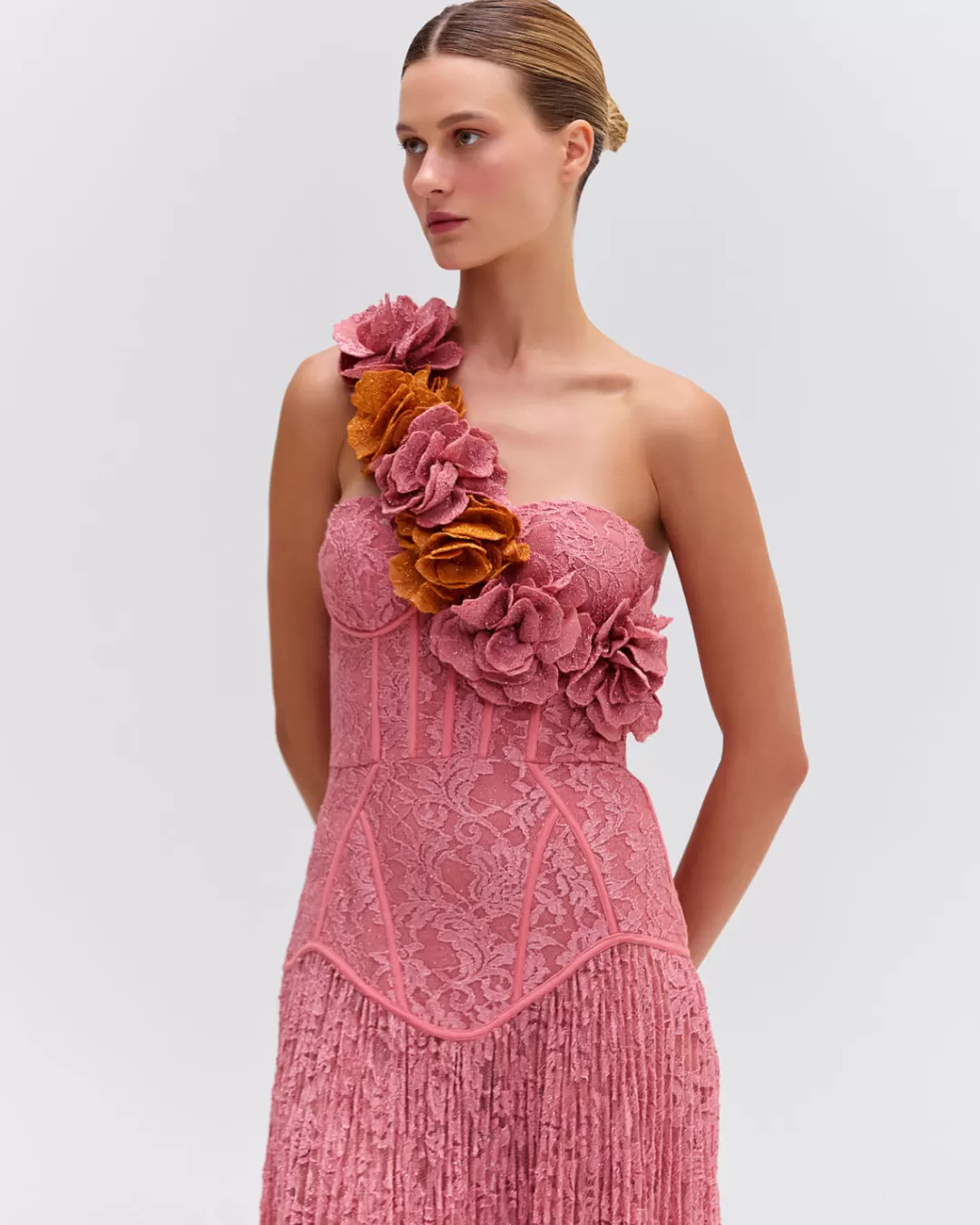 PatBO Lace Bustier Maxi Dress Rose Cheap
