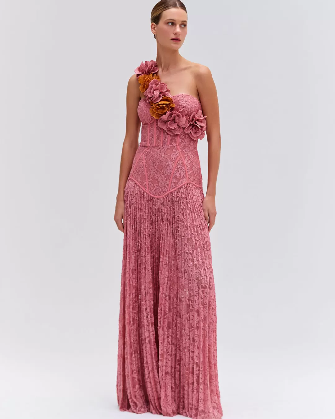 PatBO Lace Bustier Maxi Dress Rose Cheap