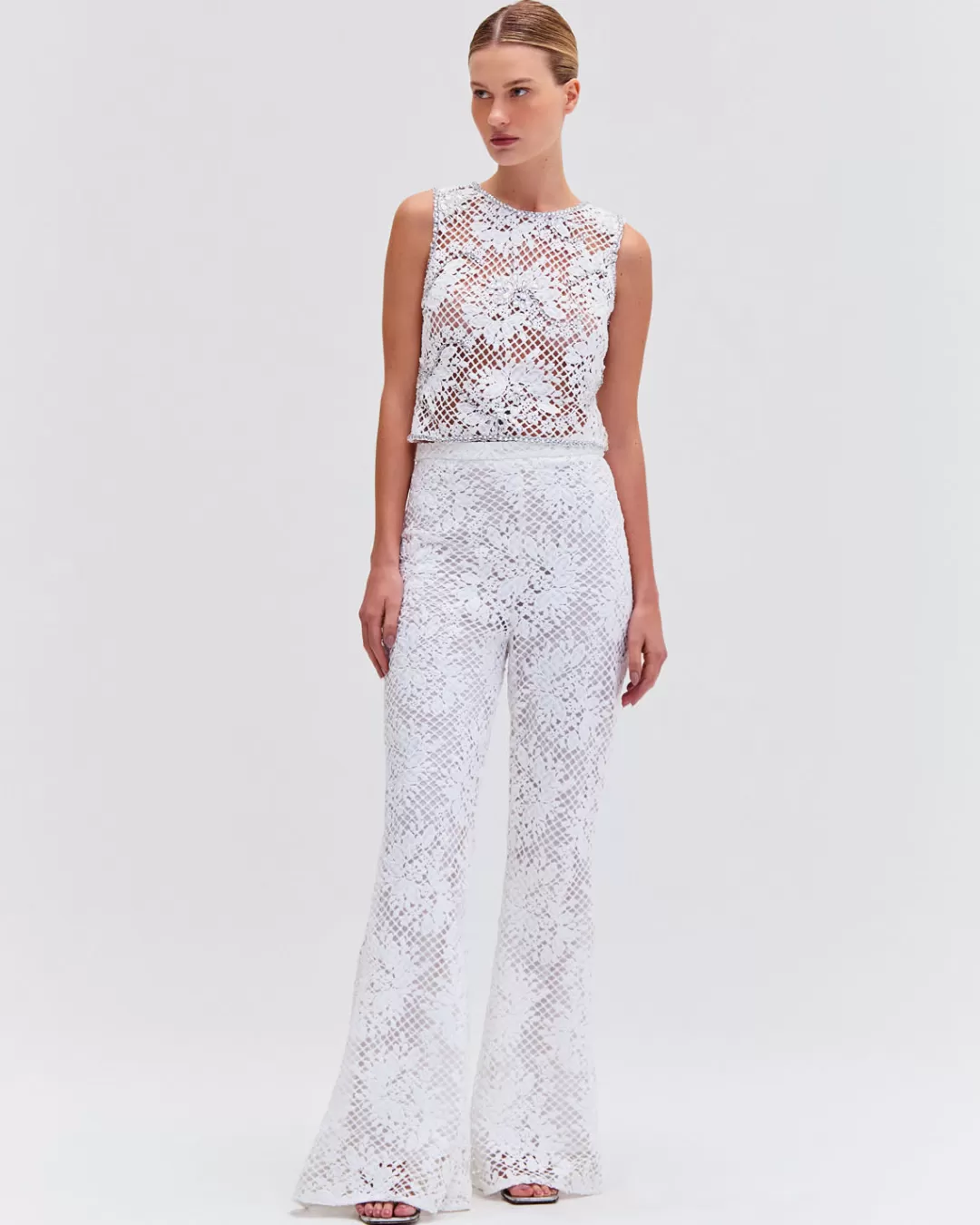 PatBO LACE WIDE LEG PANT White Cheap
