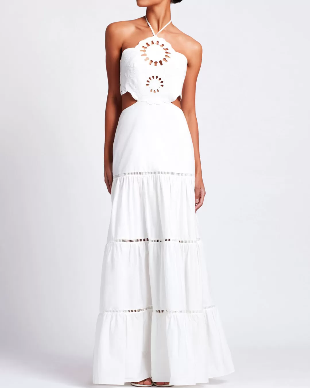PatBO Lasercut Cotton Poplin Maxi Dress (FINAL SALE) White Cheap