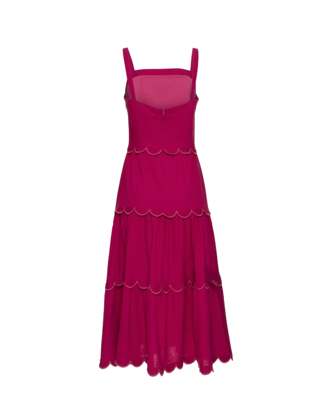 PatBO Linen Midi Dress Pink Hot