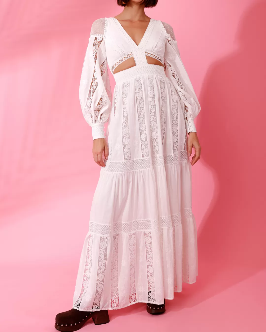 PatBO Long Cut Out Dress (FINAL SALE) Offwhite Cheap
