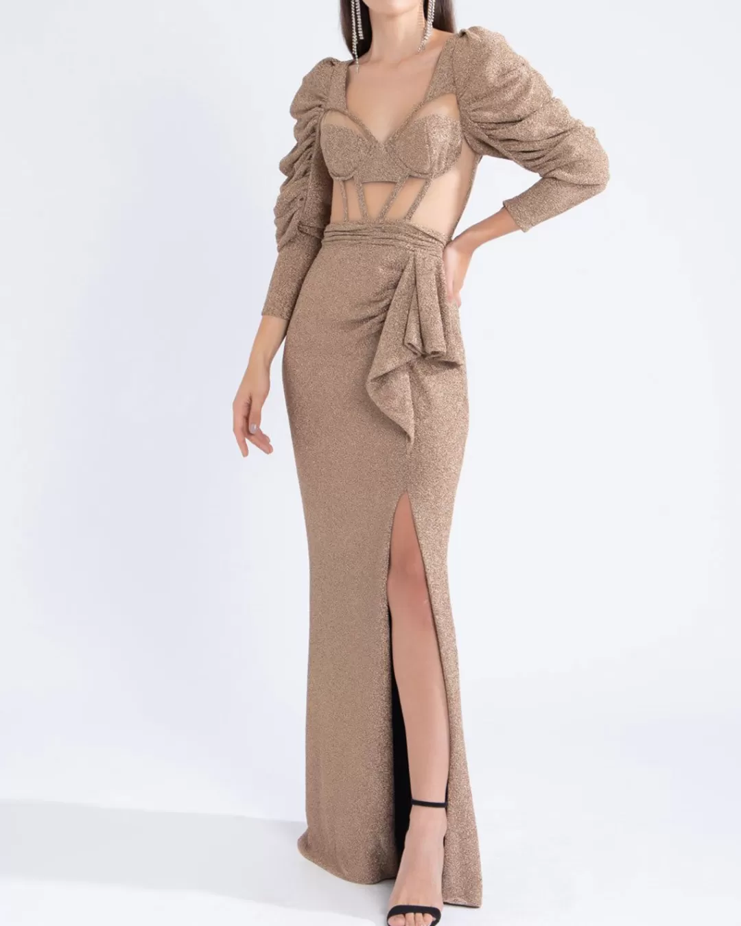 PatBO LUREX BUSTIER MAXI DRESS (FINAL SALE) Gold Cheap