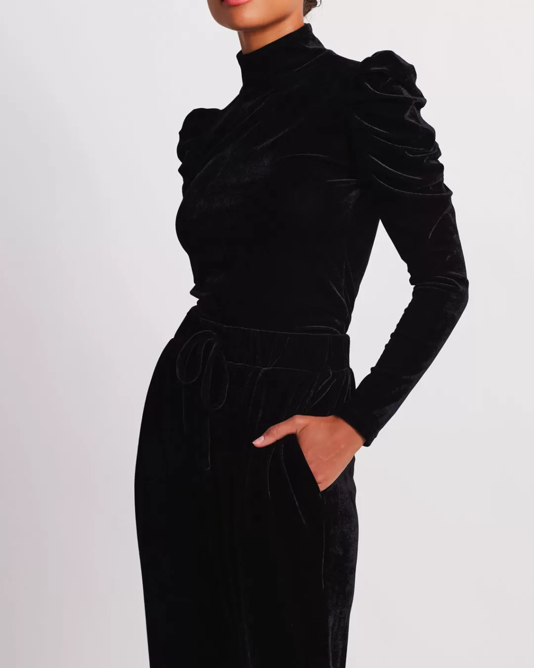 PatBO Luxe Velvet Jogger (FINAL SALE) Black Flash Sale