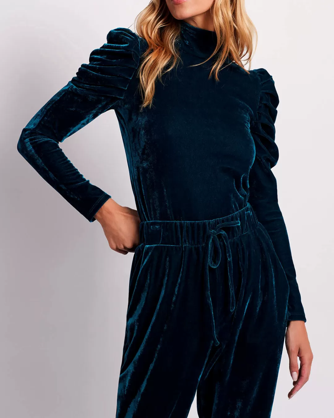 PatBO LUXE VELVET TURTLENECK (FINAL SALE) Azure Store