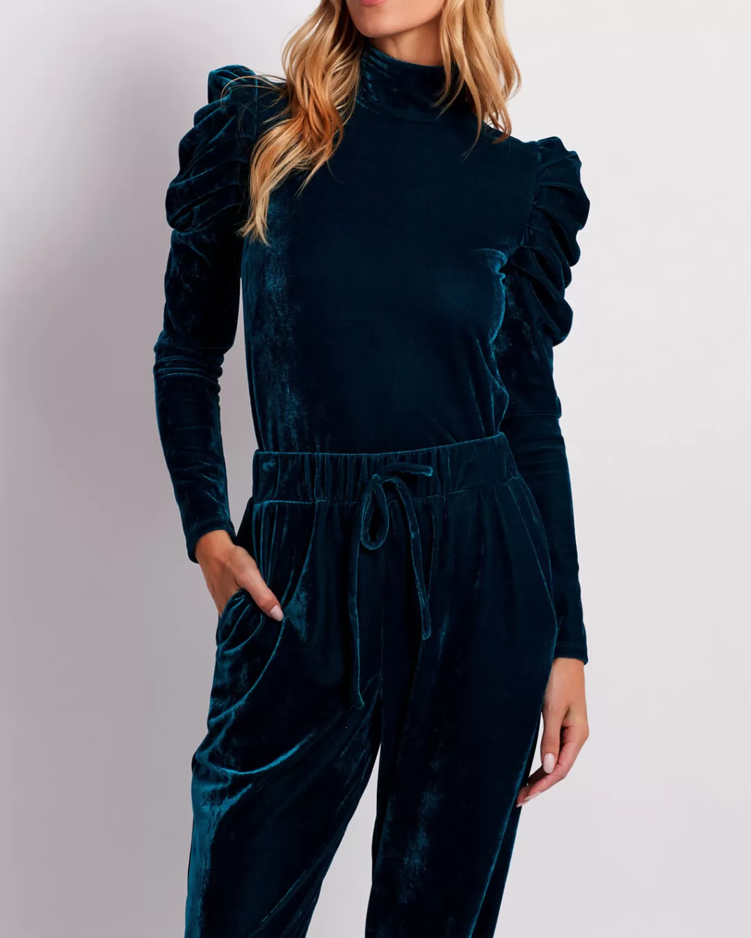 PatBO LUXE VELVET TURTLENECK (FINAL SALE) Azure Store