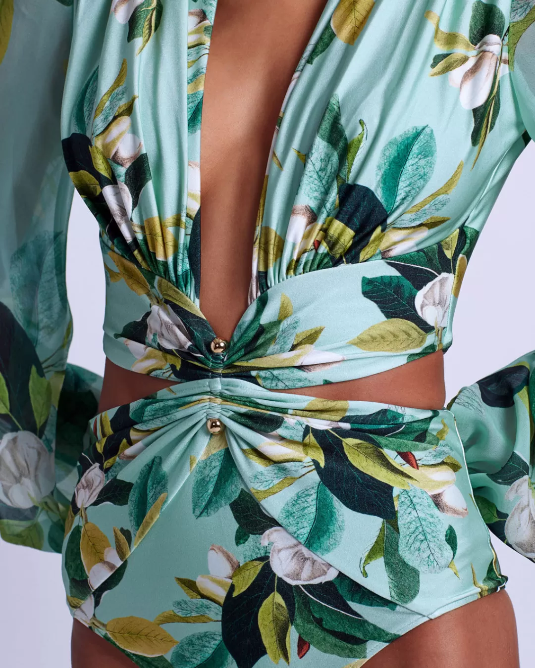 PatBO Magnolia Plunge Bodysuit (FINAL SALE) Greenmulti Best