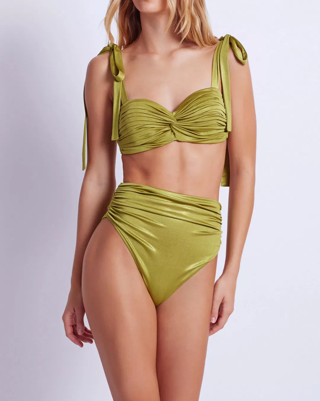 PatBO Metallic Jersey Bikini Bottom (FINAL SALE) Absinthe Best