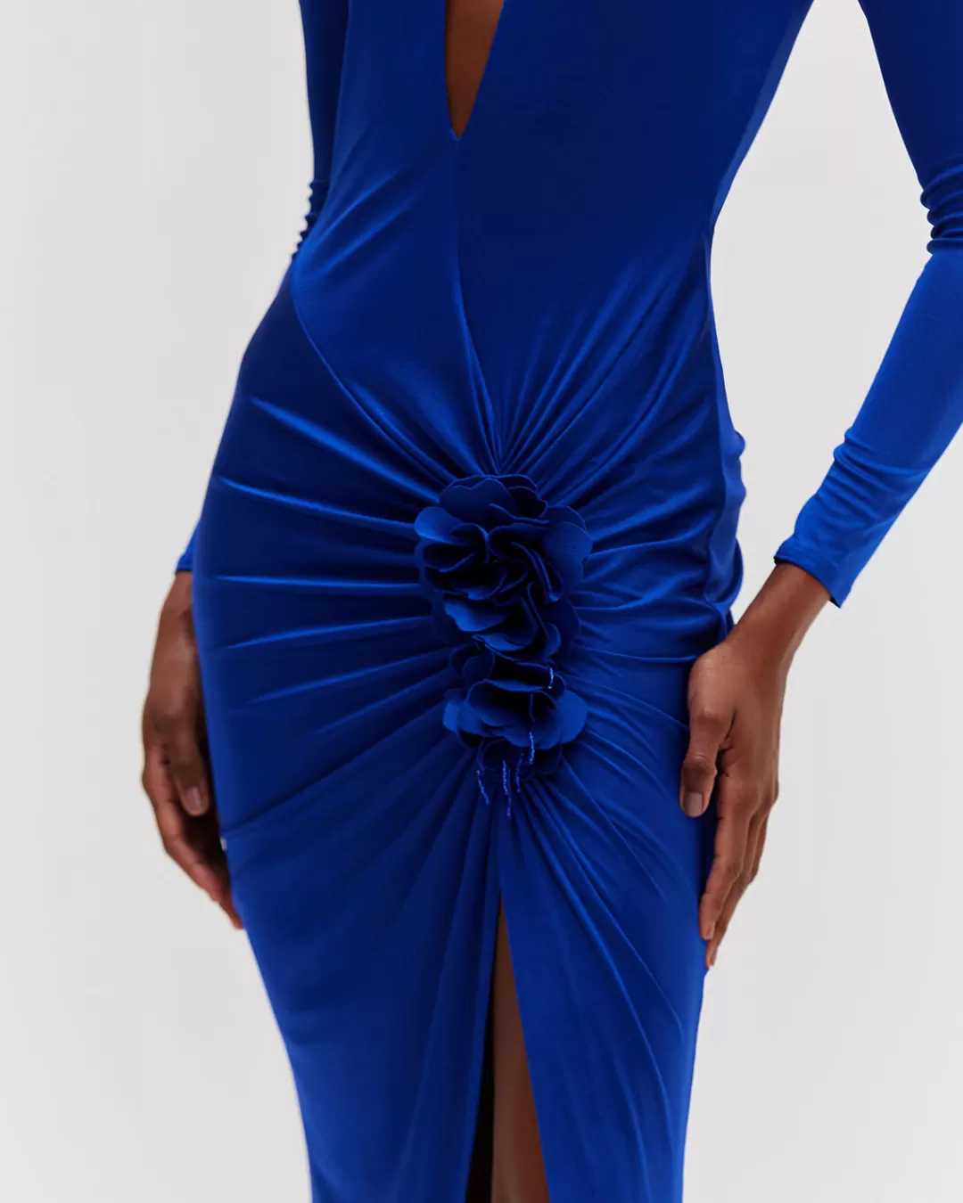 PatBO Metallic Jersey Keyhole Maxi Dress Sapphire Sale