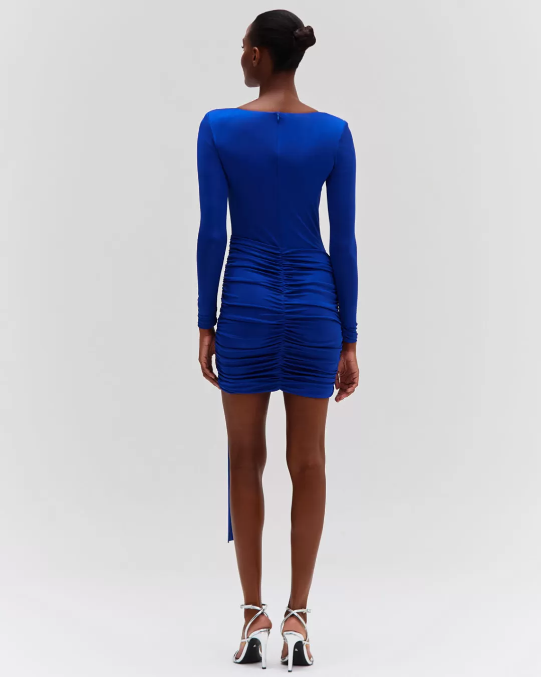 PatBO Metallic Jersey Long Sleeve Mini Dress Sapphire Sale
