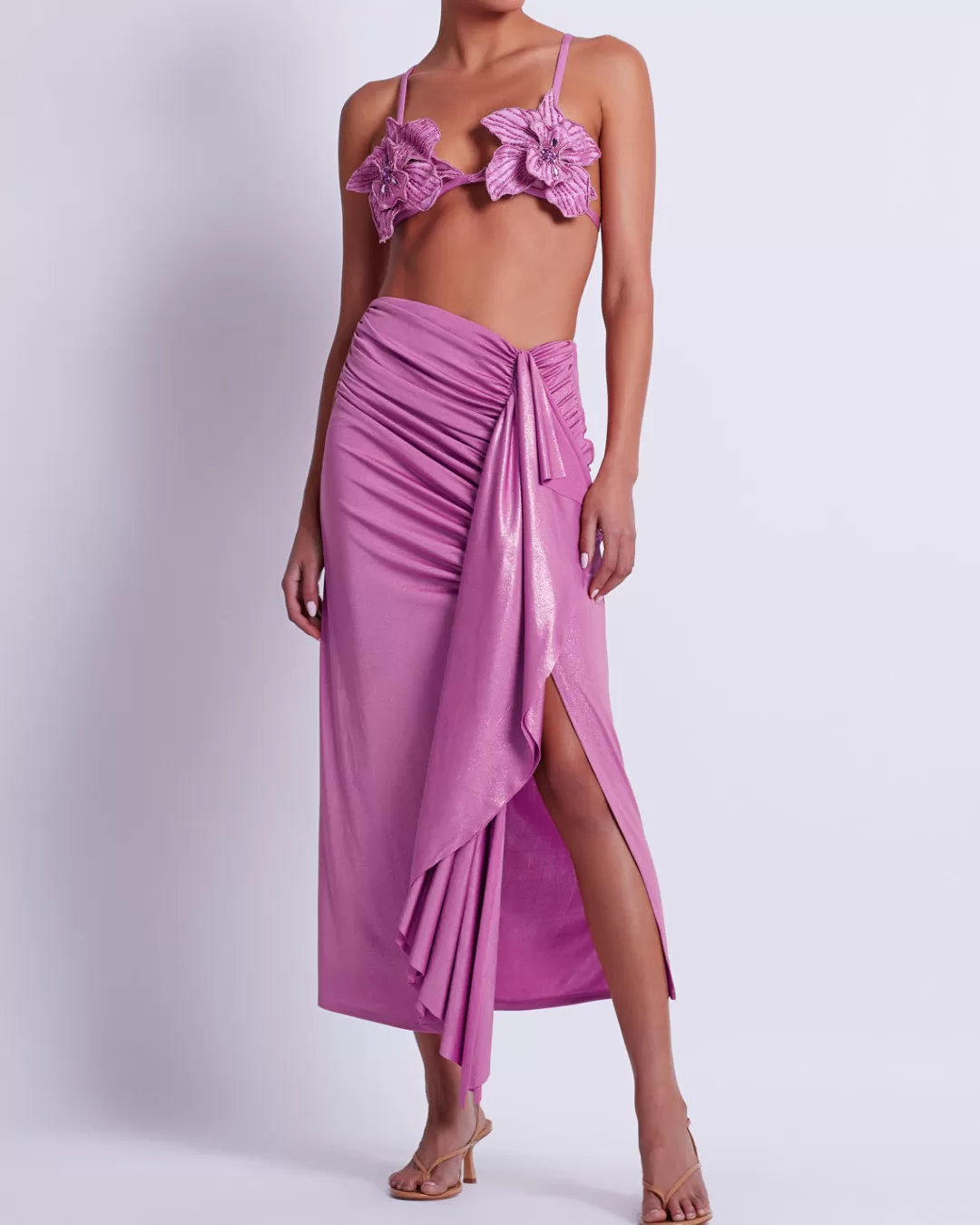 PatBO Metallic Jersey Midi Skirt (FINAL SALE) Lilac Shop