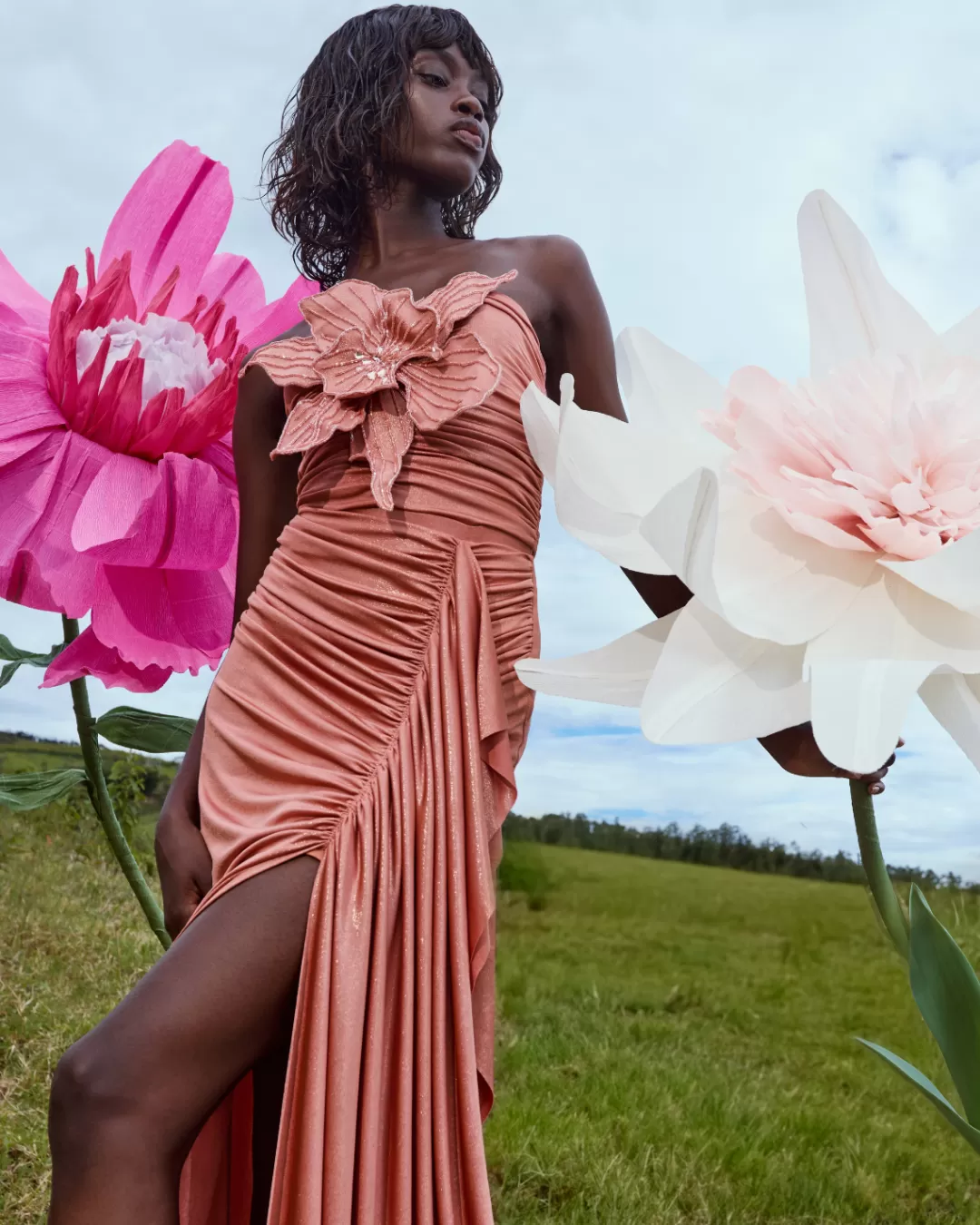PatBO Metallic Jersey Orchid Bodysuit (FINAL SALE) Terracotta Online