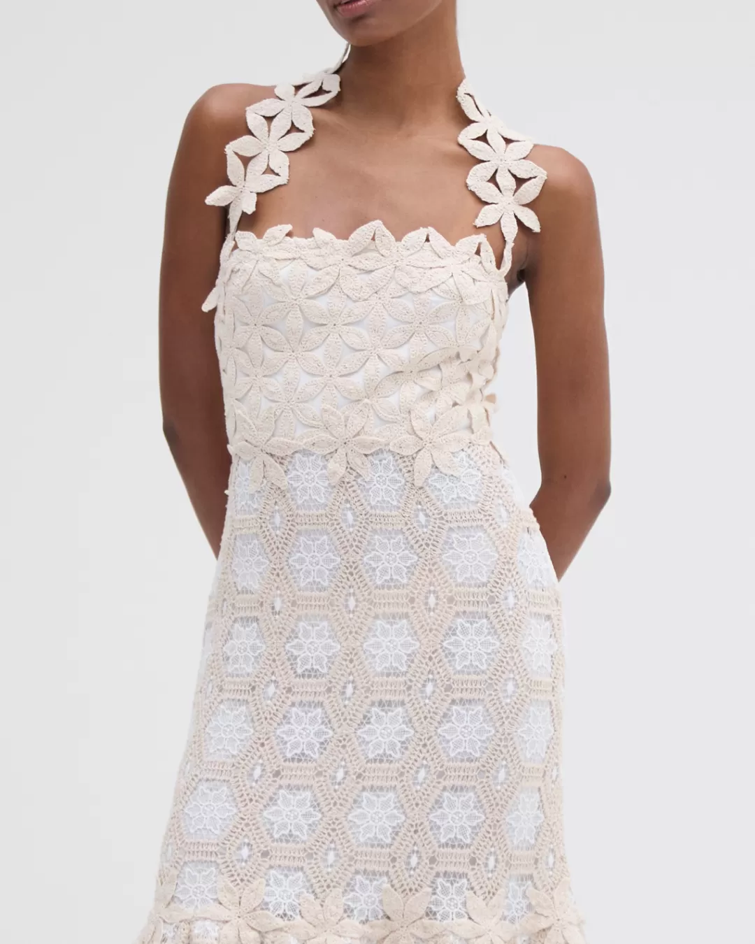 PatBO NATURAL CROCHET MIDI DRESS Offwhite Online