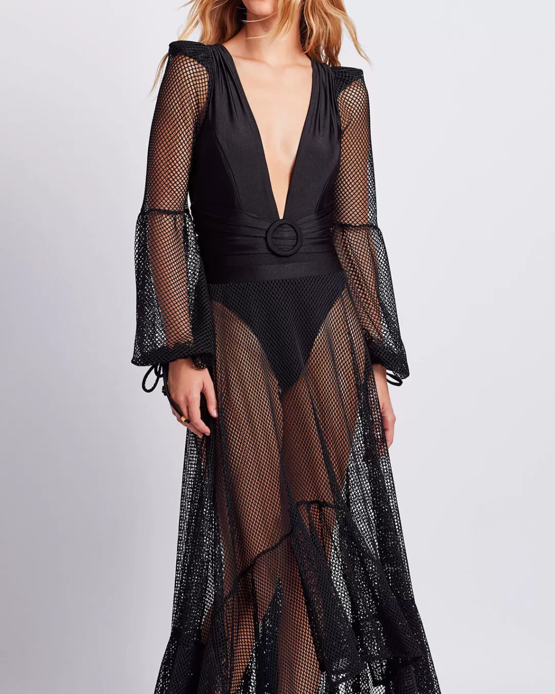 PatBO Netted Beach Skirt Black Best