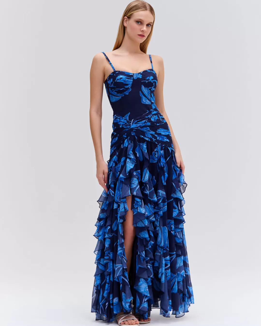 PatBO NIGHTFLOWER BUSTIER MAXI DRESS (FINAL SALE) Indigo Clearance