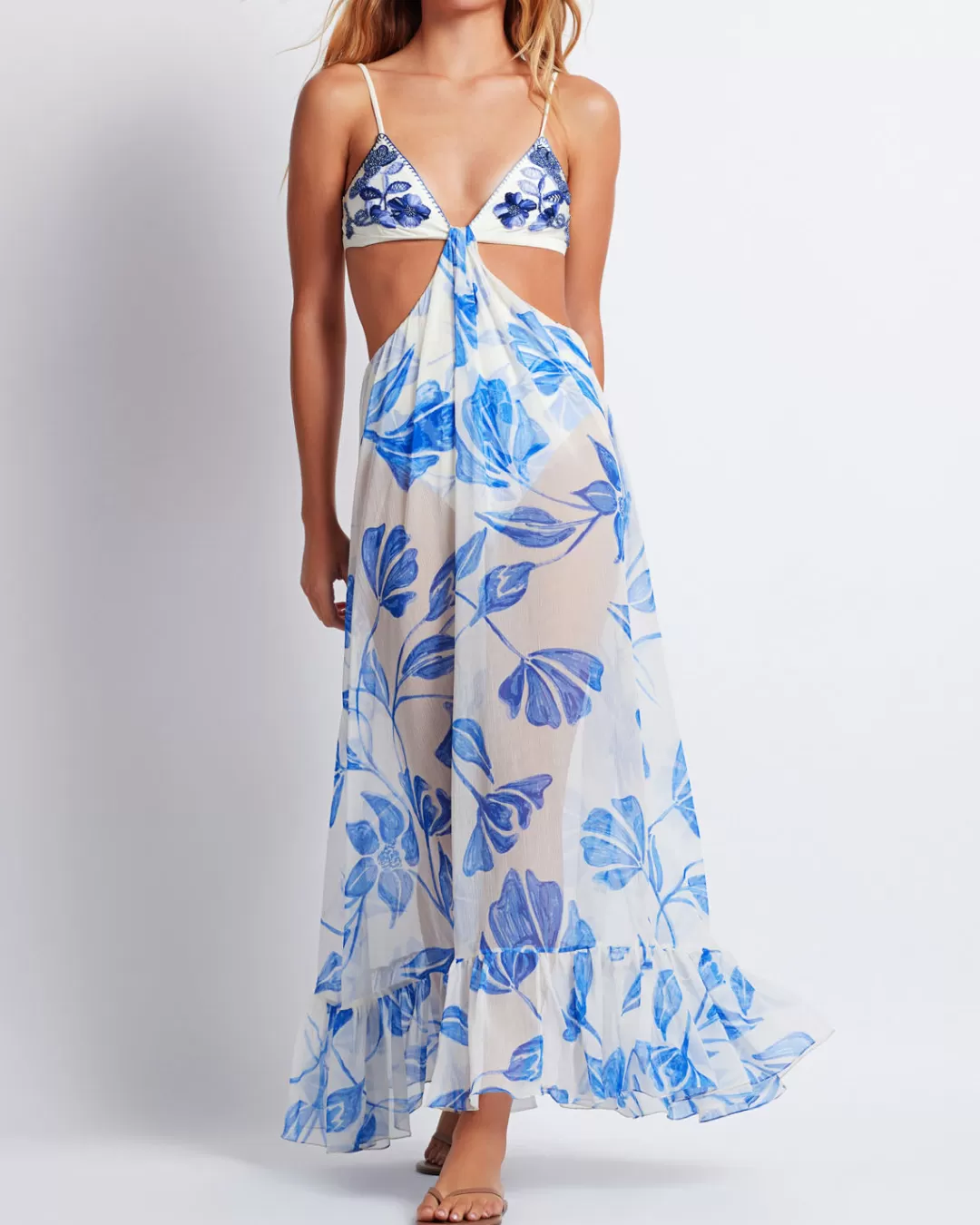PatBO Nightflower Embroidered Beach Dress (FINAL SALE) White Store