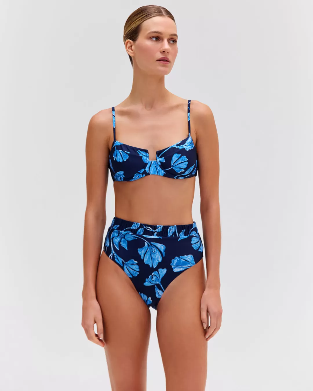 PatBO Nightflower High Cut Bikini Bottom (FINAL SALE) Indigo Discount