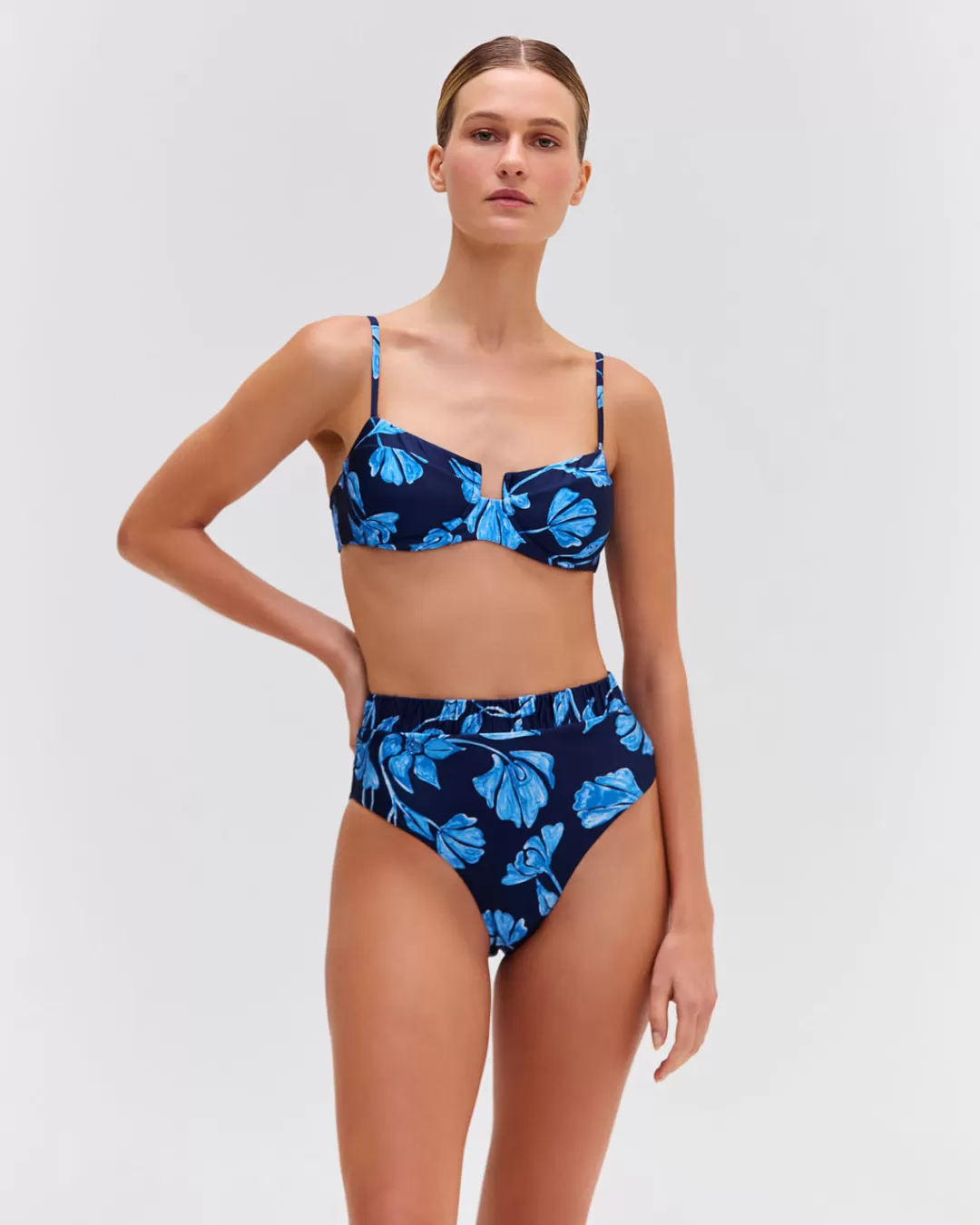 PatBO Nightflower High Cut Bikini Bottom (FINAL SALE) Indigo Discount