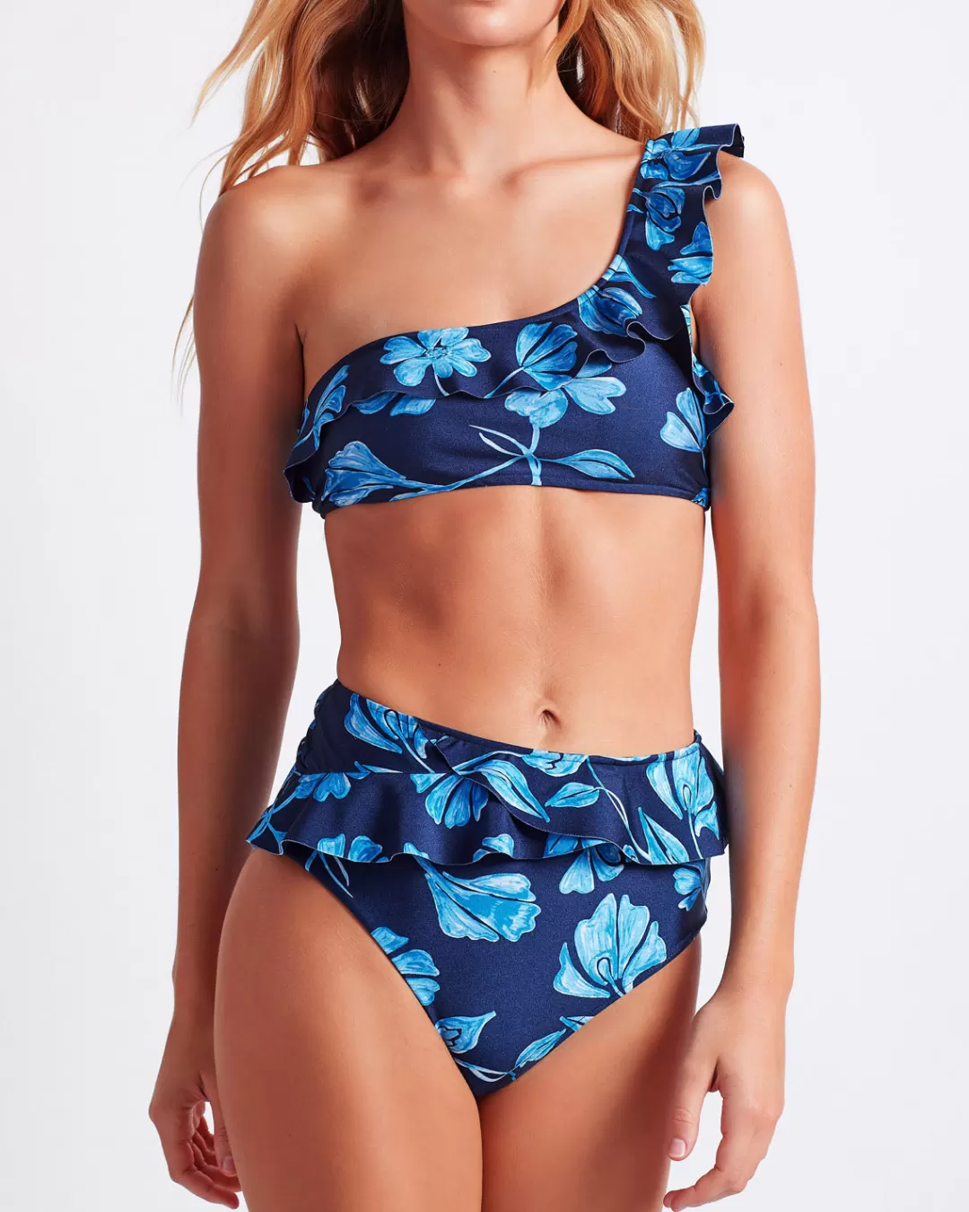 PatBO Nightflower High Waist Bikini Bottom (FINAL SALE) Indigo Clearance