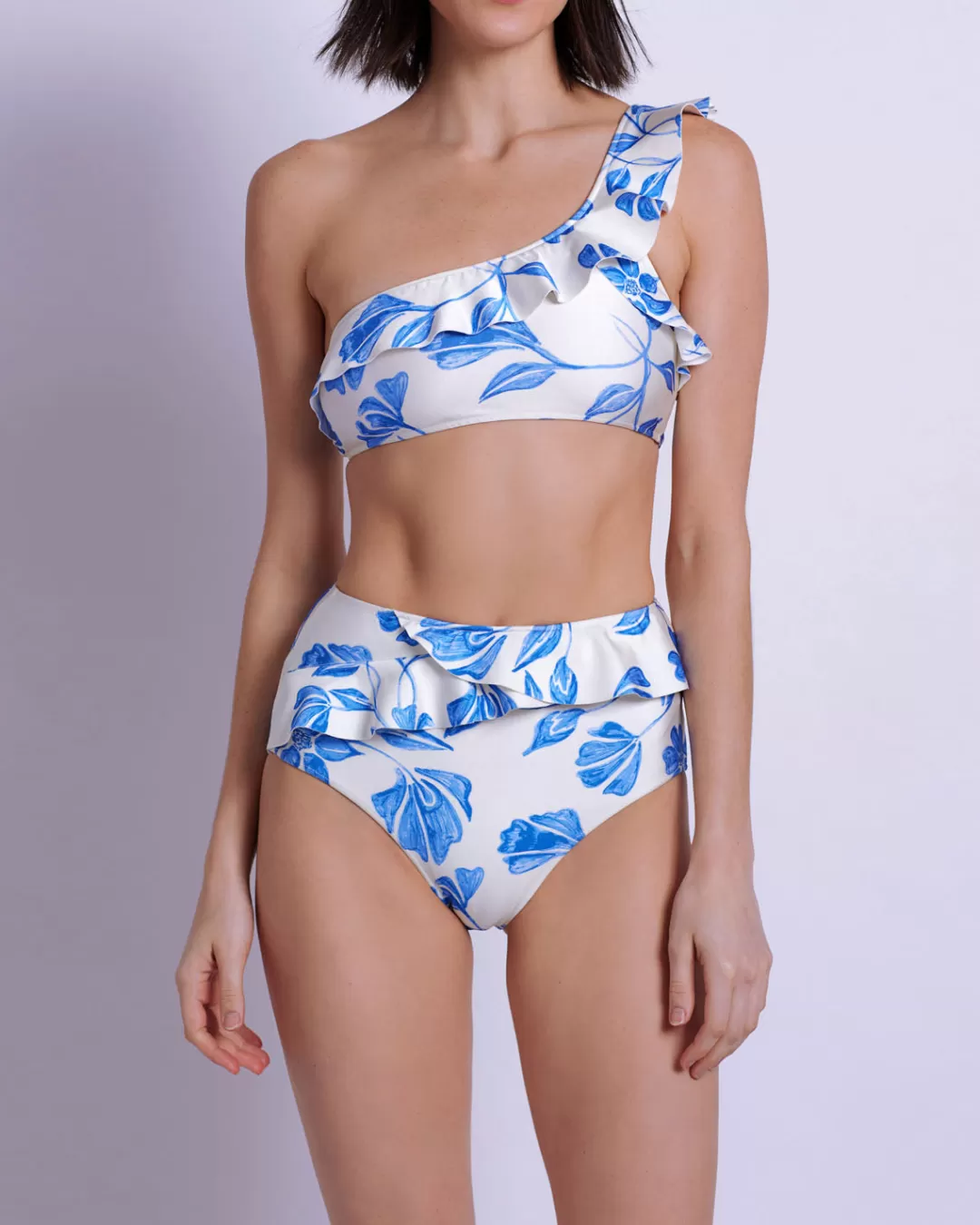 PatBO Nightflower One Shoulder Bikini Top (FINAL SALE) White Store