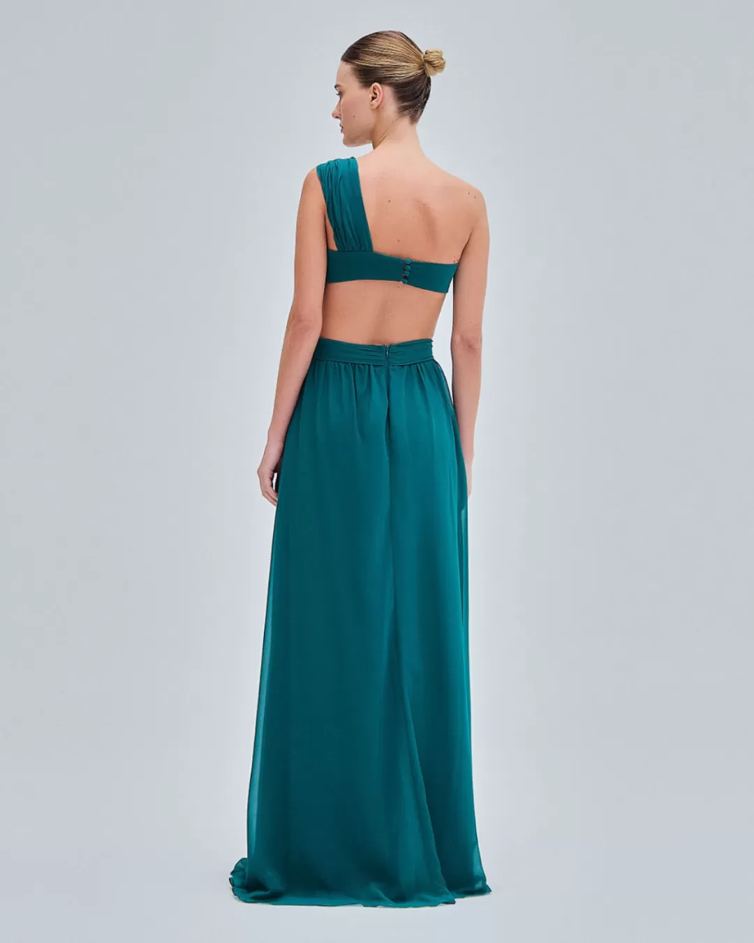 PatBO One Shoulder Cutout Flower Gown (FINAL SALE) Galapagos Flash Sale