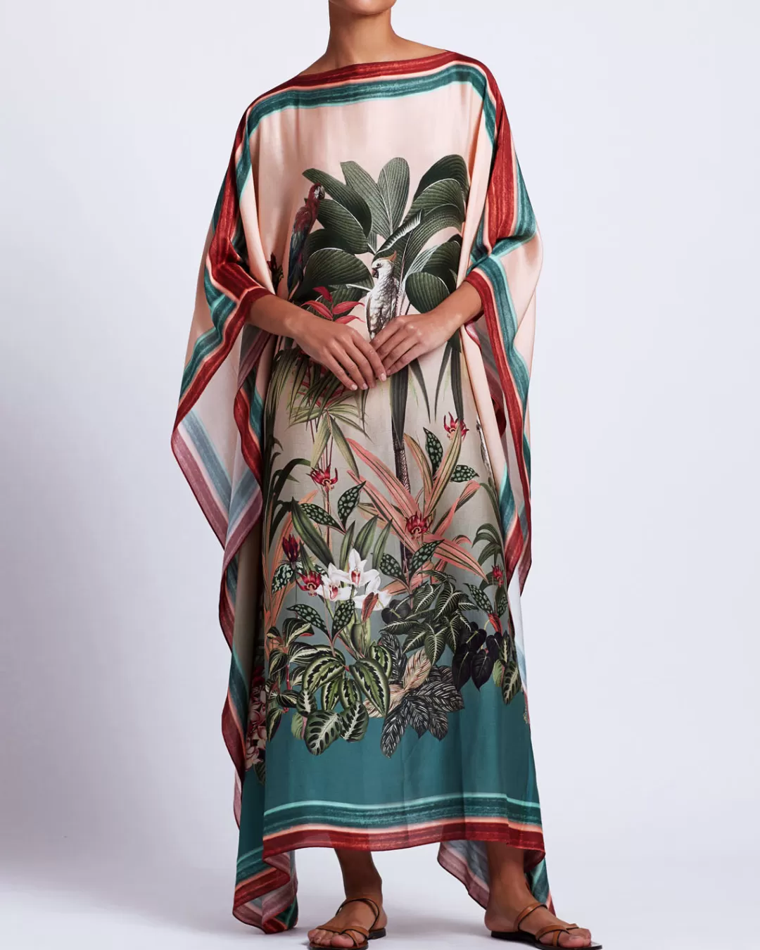 PatBO Paradise Print Silk Caftan (FINAL SALE) Multi Cheap