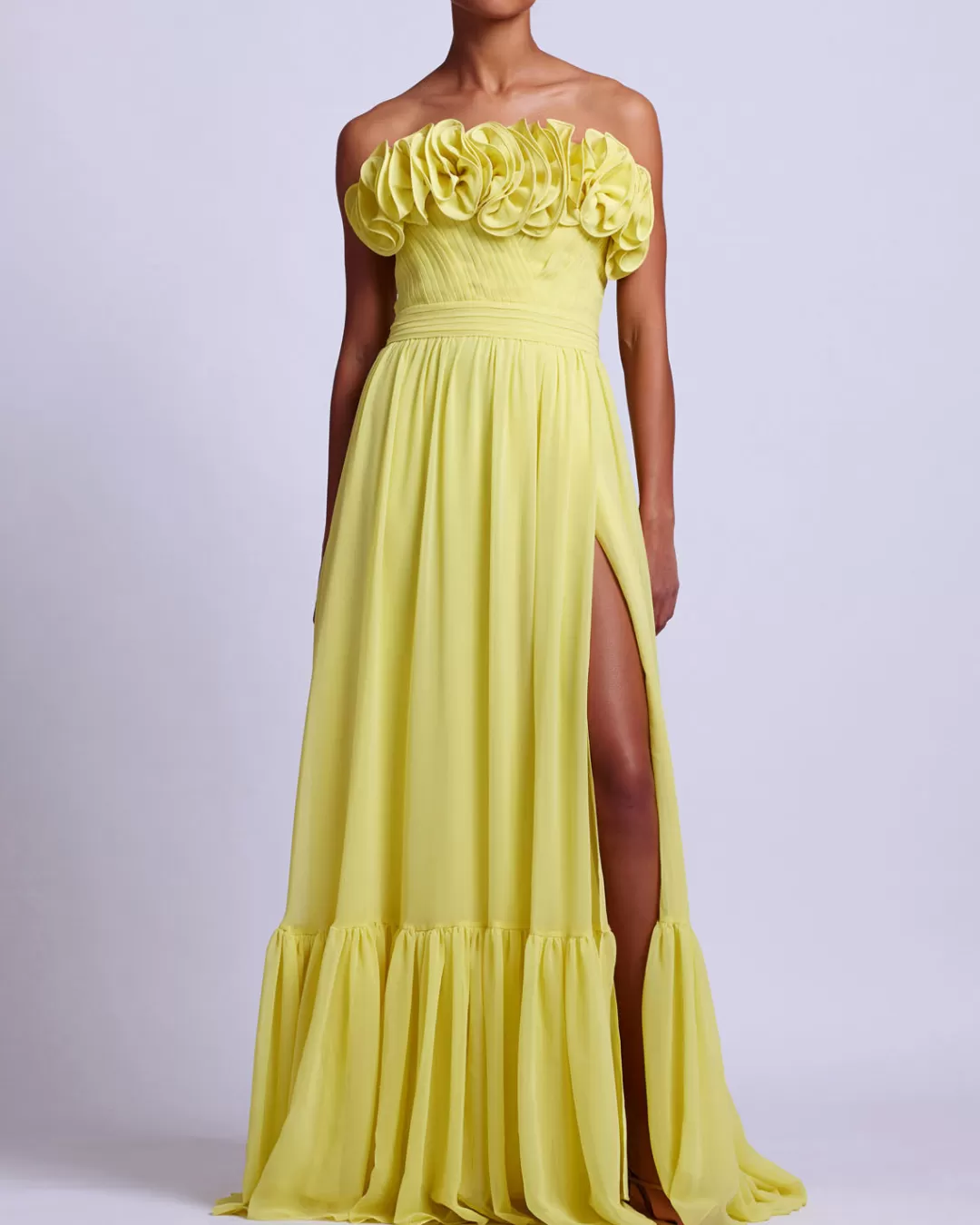 PatBO Pleated Strapless Maxi Dress (FINAL SALE) Lemon Best Sale
