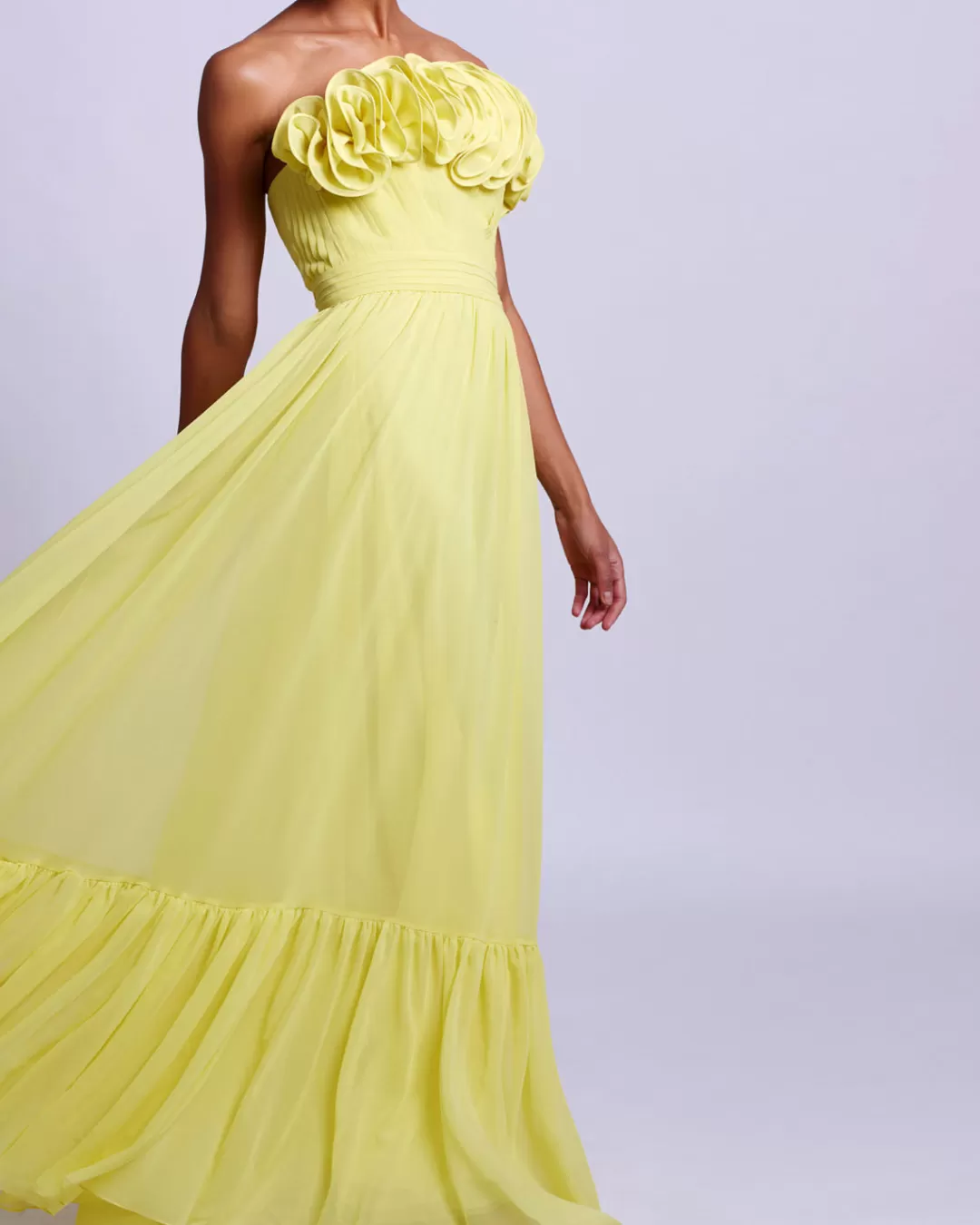 PatBO Pleated Strapless Maxi Dress (FINAL SALE) Lemon Best Sale