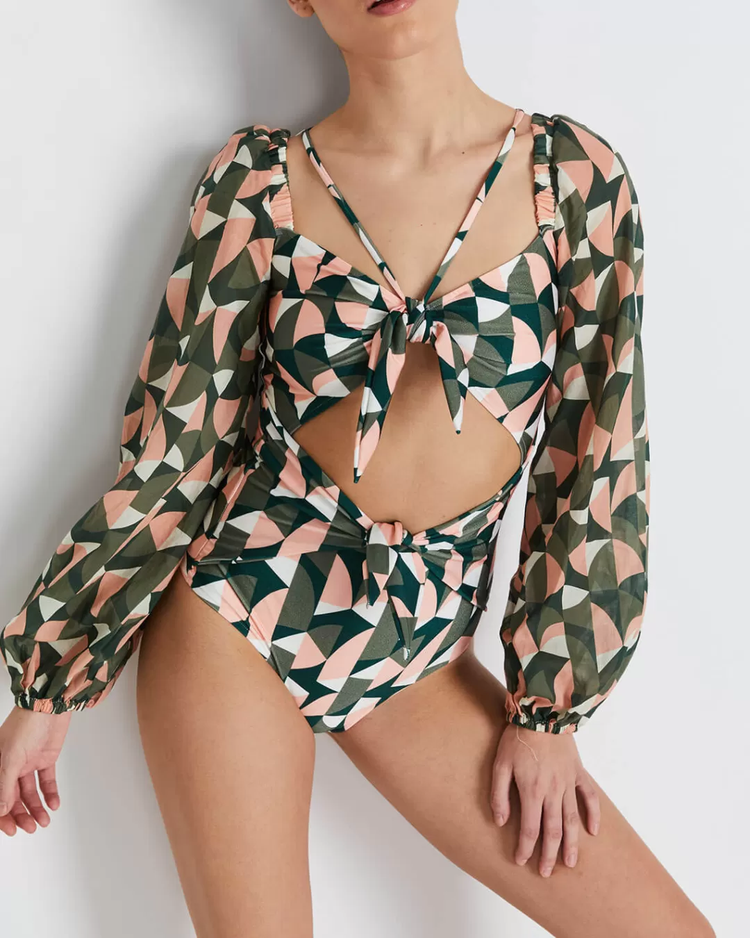 PatBO Plitka Cut-out Bodysuit (FINAL SALE) Olive Fashion