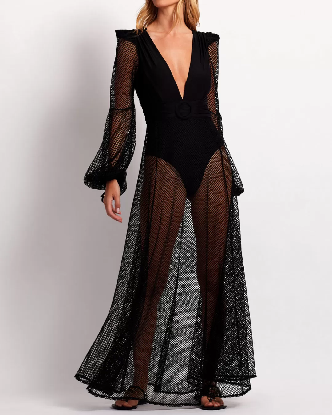 PatBO Plunge Netted Beach Dress (FINAL SALE) Black Flash Sale