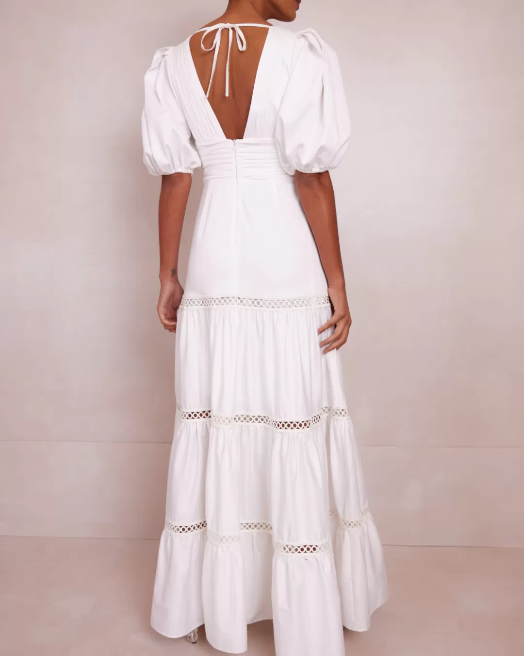 PatBO Plunge Sleeve Long Dress Offwhite Cheap