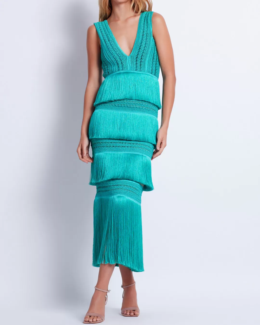 PatBO Plunging Fringe Midi Dress (FINAL SALE) Curaçao Outlet