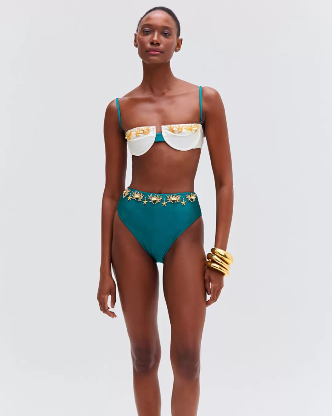 PatBO PORTOFINO HAND-BEADED BIKINI BOTTOM Galapagos Sale