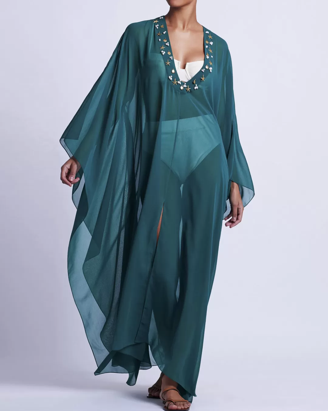 PatBO PORTOFINO HAND-BEADED CAFTAN (FINAL SALE) Galapagos Discount