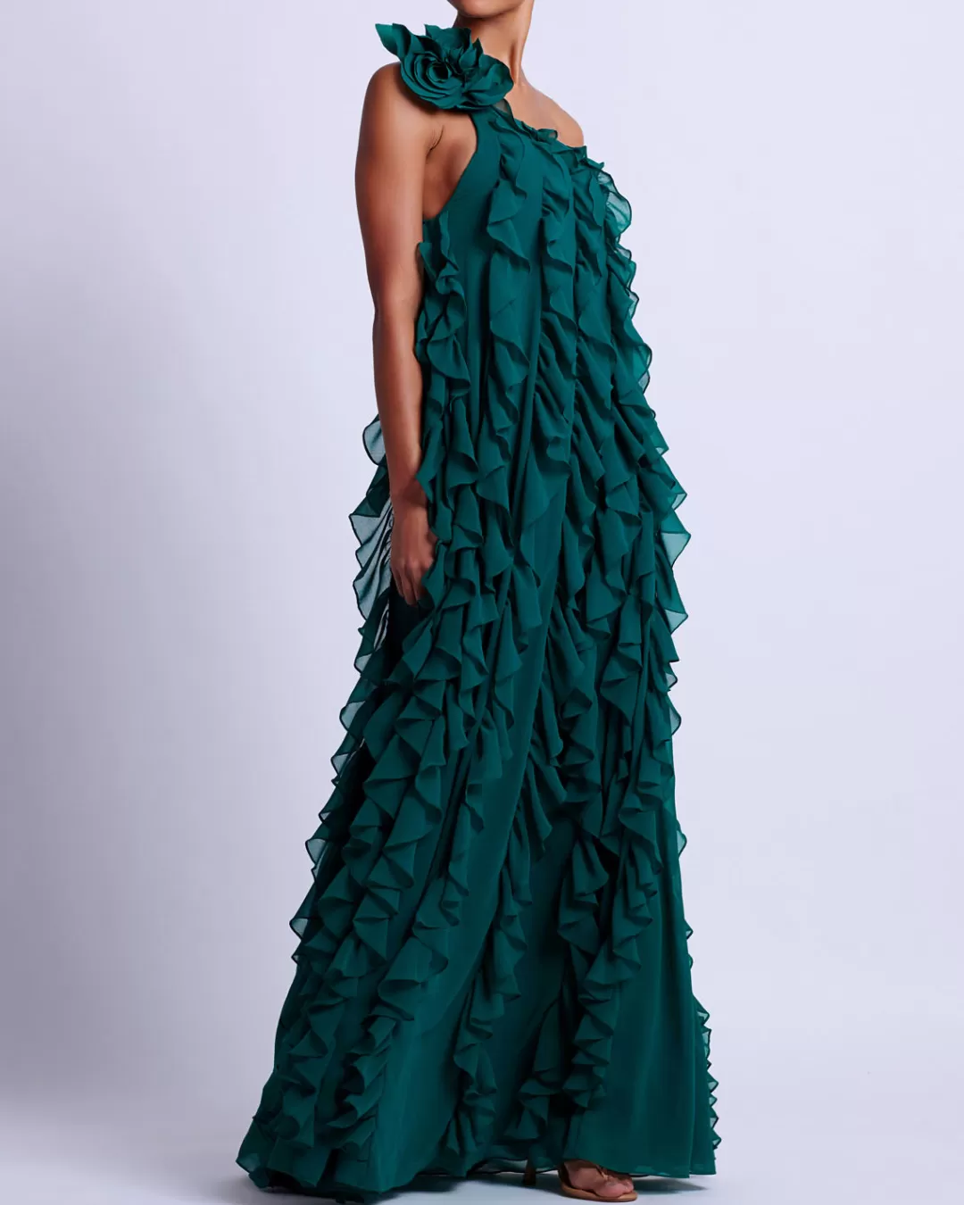 PatBO Rosette One Shoulder Gown (FINAL SALE) Galapagos Fashion