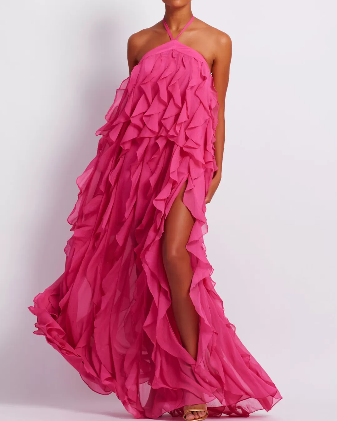 PatBO Ruffle Halterneck Maxi Dress (FINAL SALE) Malibu Flash Sale