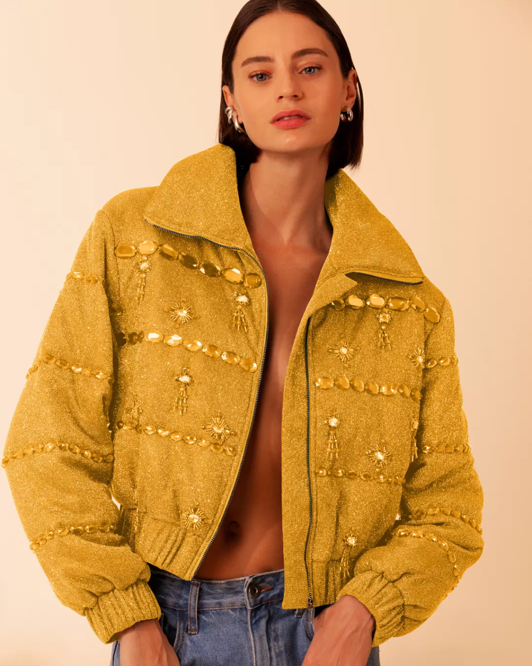 PatBO Stardust Beaded Bomber (FINAL SALE) Cheap