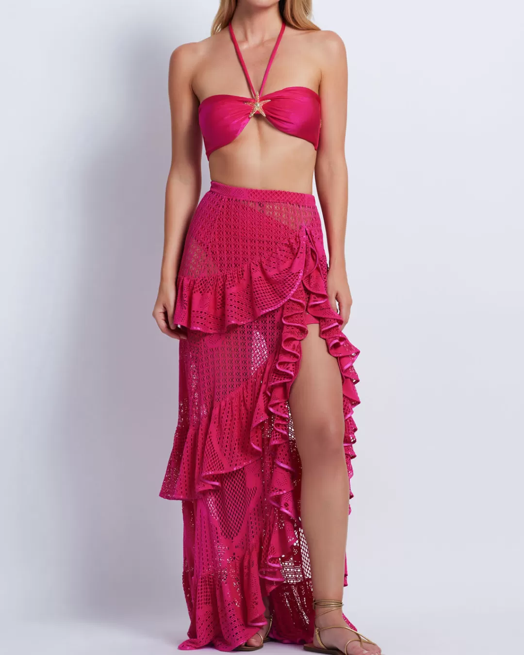 PatBO Starfish Bikini Top Cerise Cheap