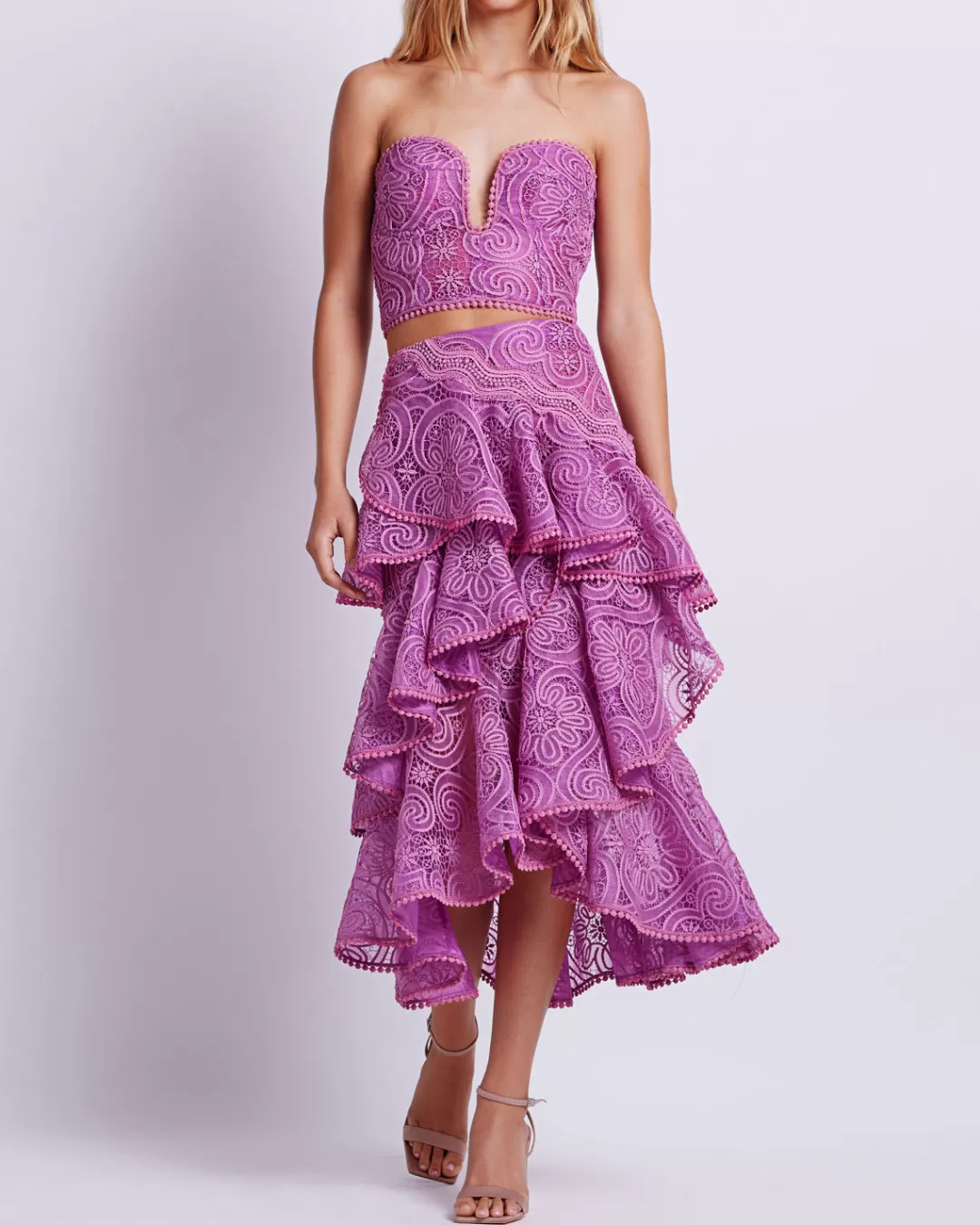 PatBO Strapless Lace Bustier (EXCLUSIVE) Orchid Discount