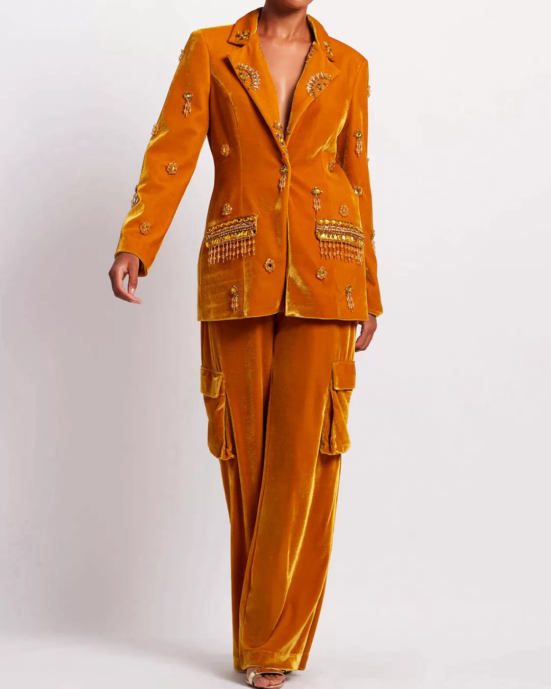 PatBO Velvet Cargo Pants (FINAL SALE) Mustard Store