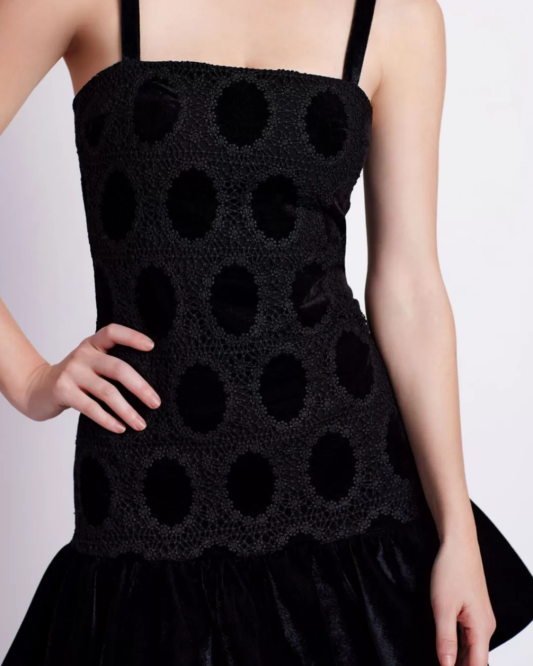PatBO VELVET LACE SLEEVELESS MINI DRESS Black Hot