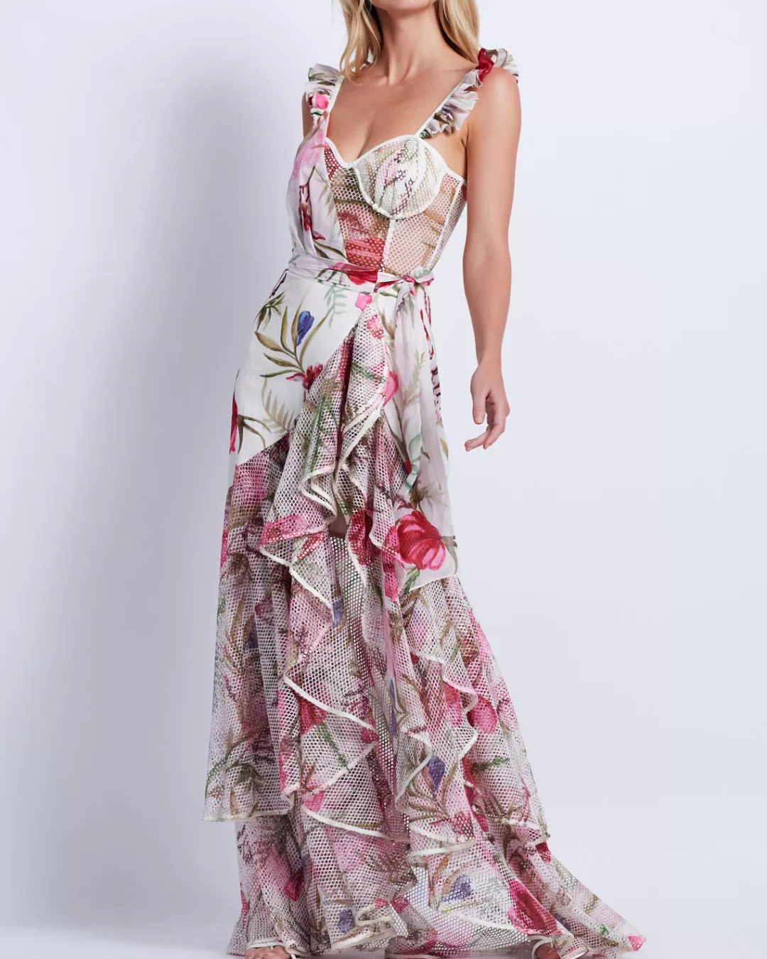 PatBO Viera Lace Bustier Maxi Dress (FINAL SALE) White New