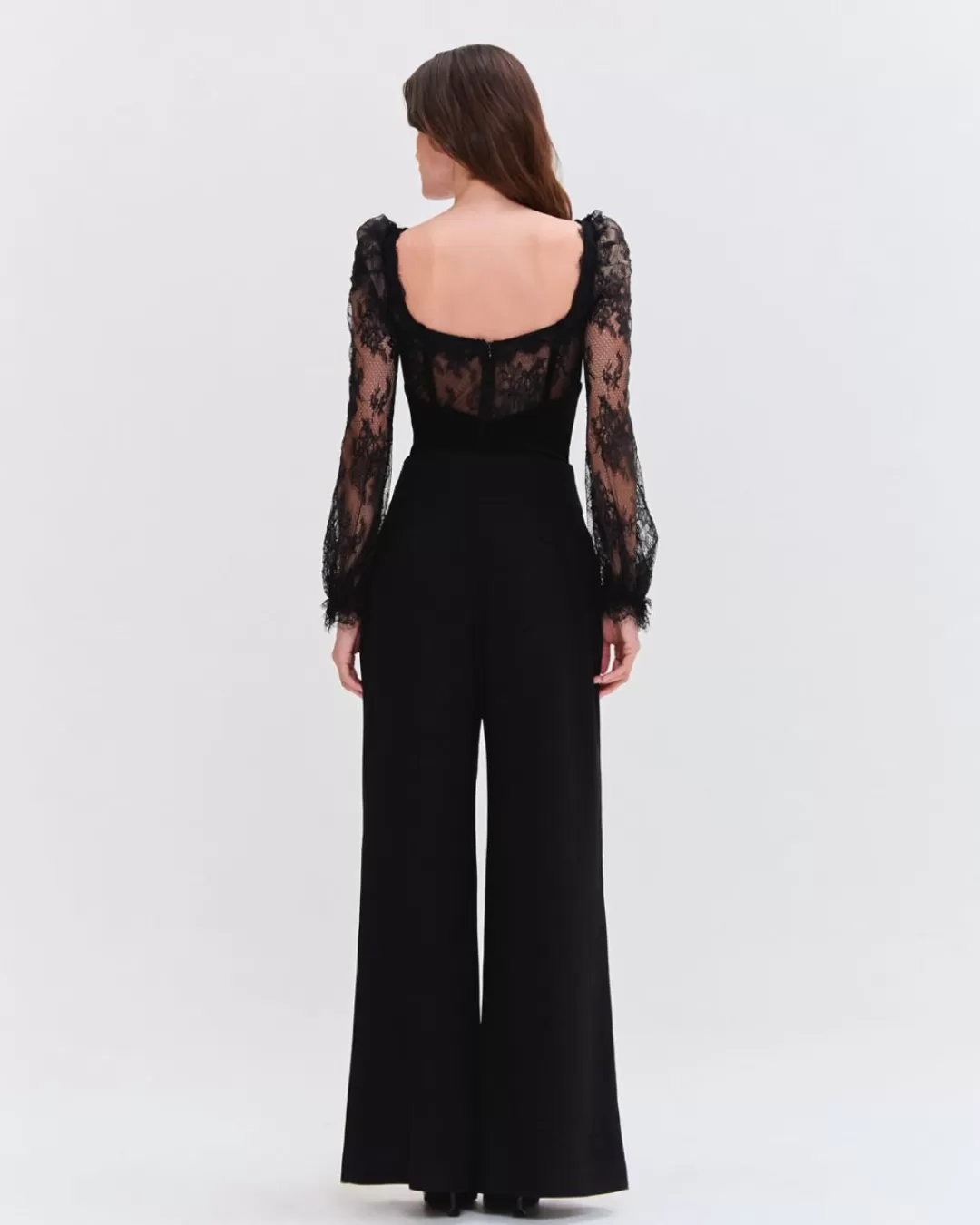 PatBO WIDE LEG CREPE PANT Black Flash Sale
