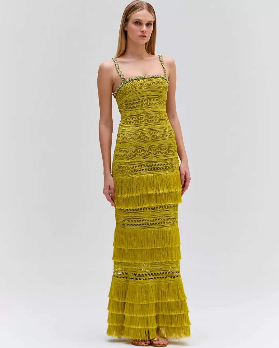 PatBO Woven Fringe Maxi Dress (FINAL SALE) Absinthe Sale